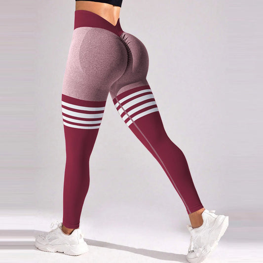 V Back Athletic Leggings with Scrunch Front