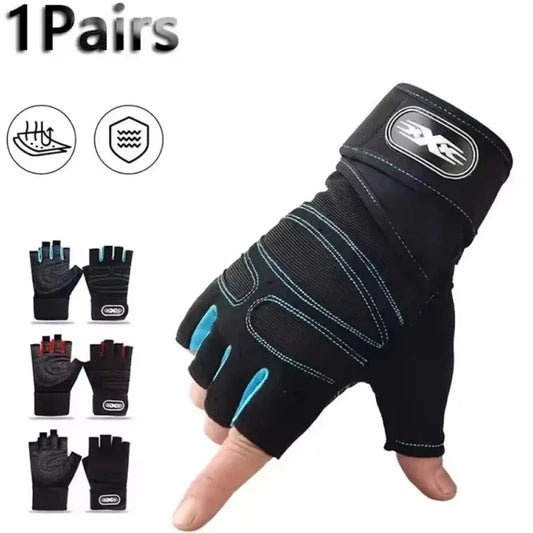Workout Gloves for Men Women Half Finger Glove with Wrist Wrap for Sport Weight Lifting Training Bicycle Motorcyclist Gym Glove