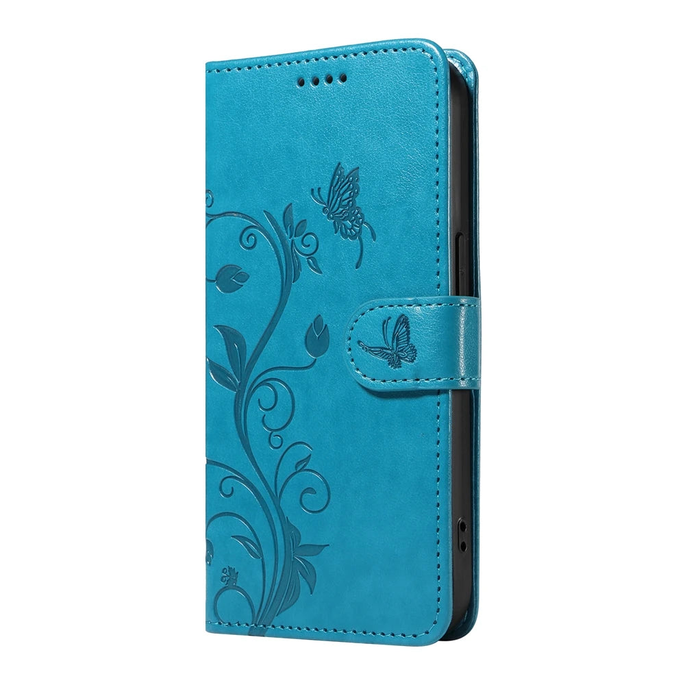 Magnetic Leather Wallet Flip Case for Samsung Galaxy S26 Plus Edge Ultra Phone Book Cover WIth Stand 3D Embossed Butterfly