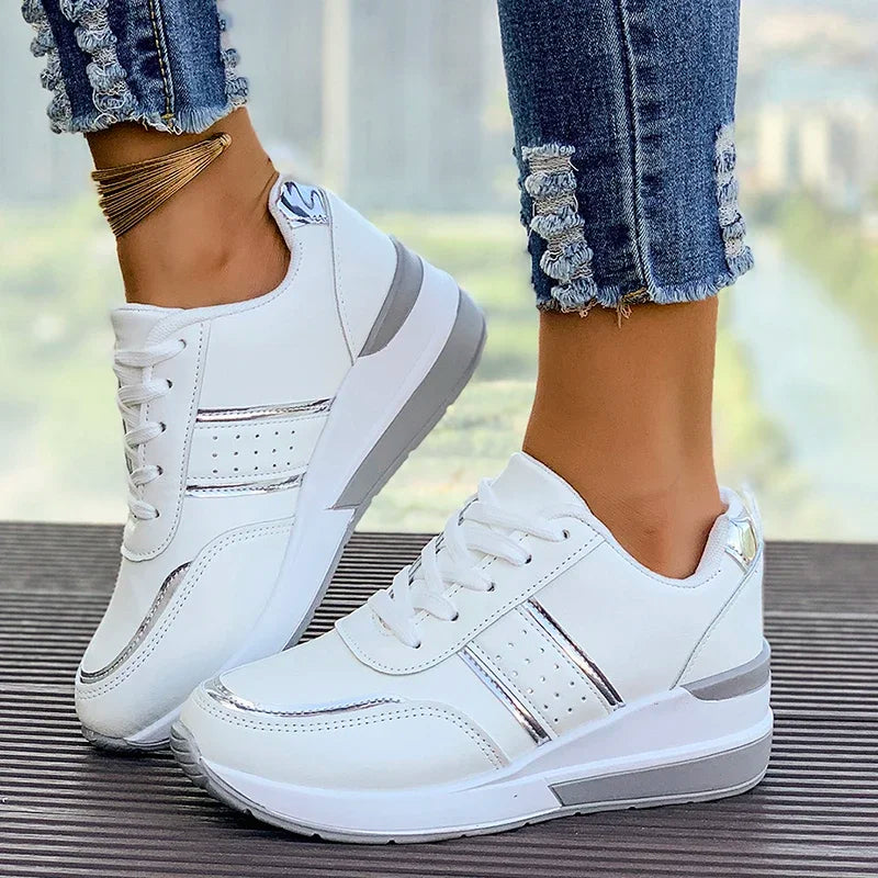 Women's White Wedge Sneakers Non Slip Comfortable Sports Sneakers for Women