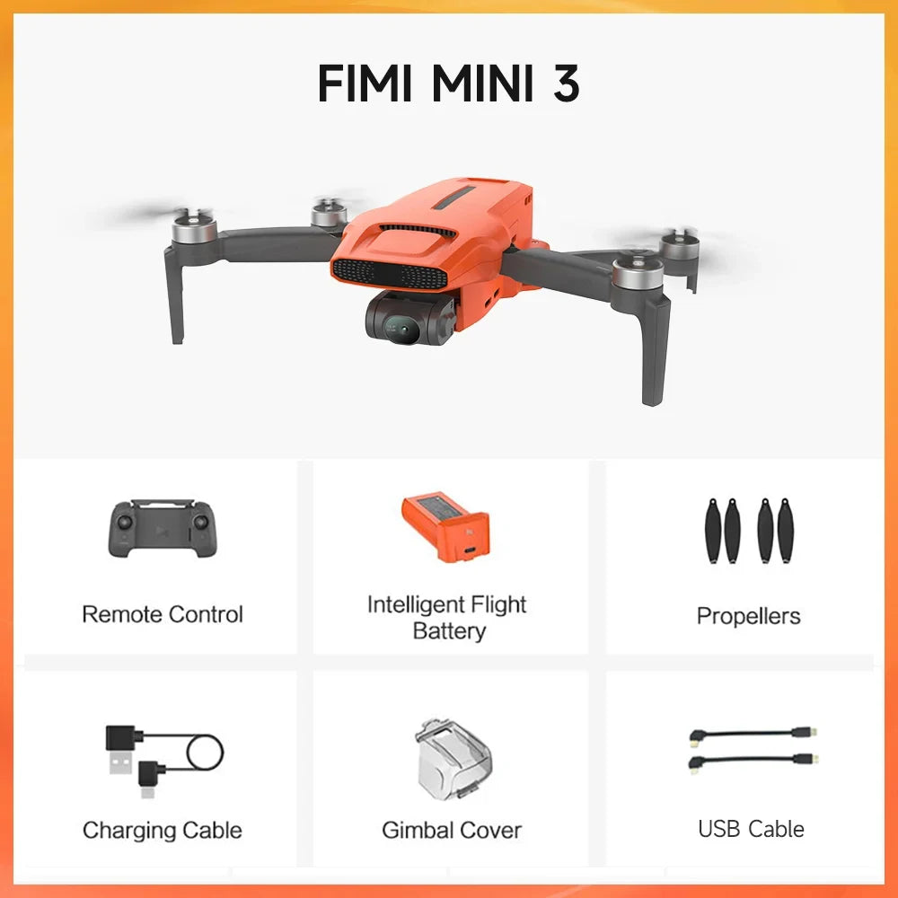 New Arrival Fimi Mini 3 249g With 3-Axis Gimbal Camera 4K 60fps AI Night Video GPS 9KM Transmission Range RC Drone Quadcopter