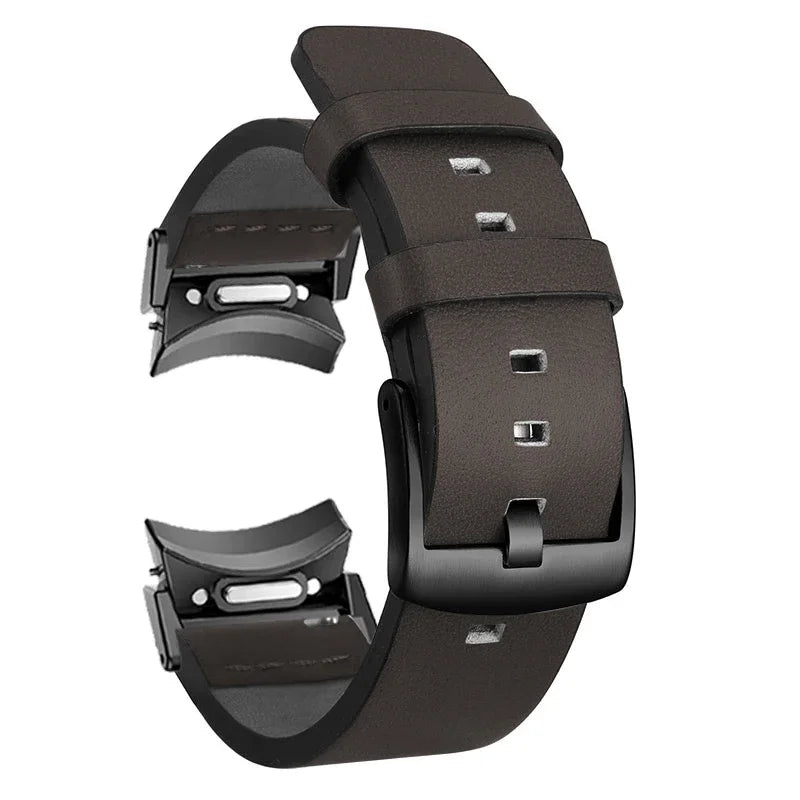 No Gaps Leather Band for Samsuang Galaxy Watch 6 5 4 40 44mm Quick fit Magnetic Buckle Strap for Galaxy Watch6 4 classic 43 47mm
