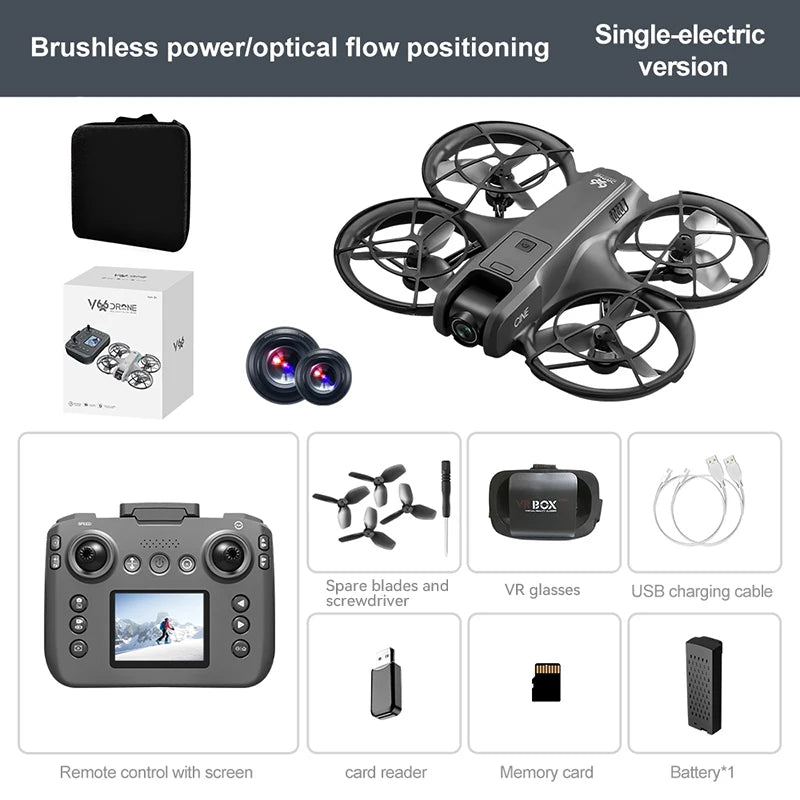 New V666 Mini Drone 4K Professional Aerial 8k Dual Camera Intelligent obstacle avoidance Brushless Quadcopter Kid RC Toy