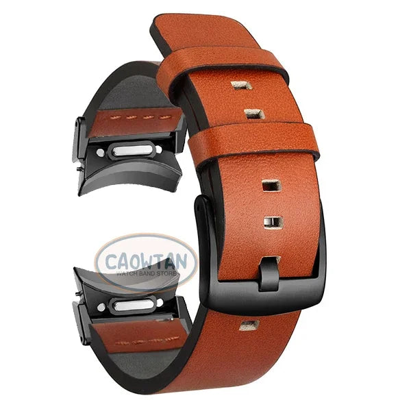 No Gaps Leather Band for Samsuang Galaxy Watch 6 5 4 40 44mm Quick fit Magnetic Buckle Strap for Galaxy Watch6 4 classic 43 47mm