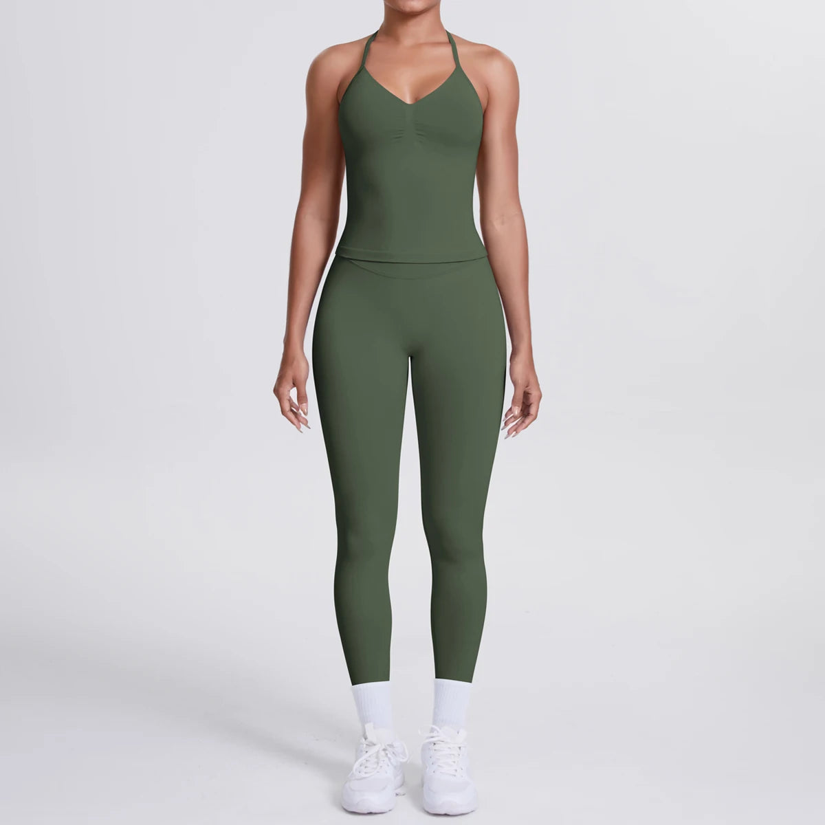 2 Piece Yoga Clothes Women Tracksuit Athletic Wear Pilates Fitness Suit Gym Workout Push Up Clothes Sports Bra Leggings Suit