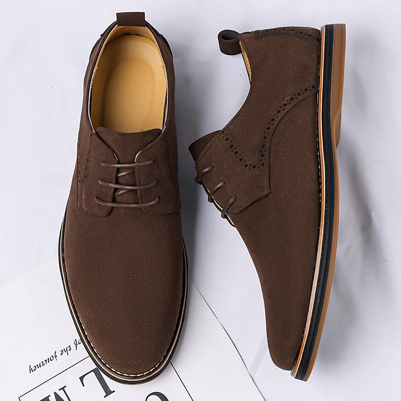 Fashion Mens Brogue Oxford Shoes British Style Leather Formal Dress Footwear Lace Up Sneakers Outdoor Male Business Casual Shoes