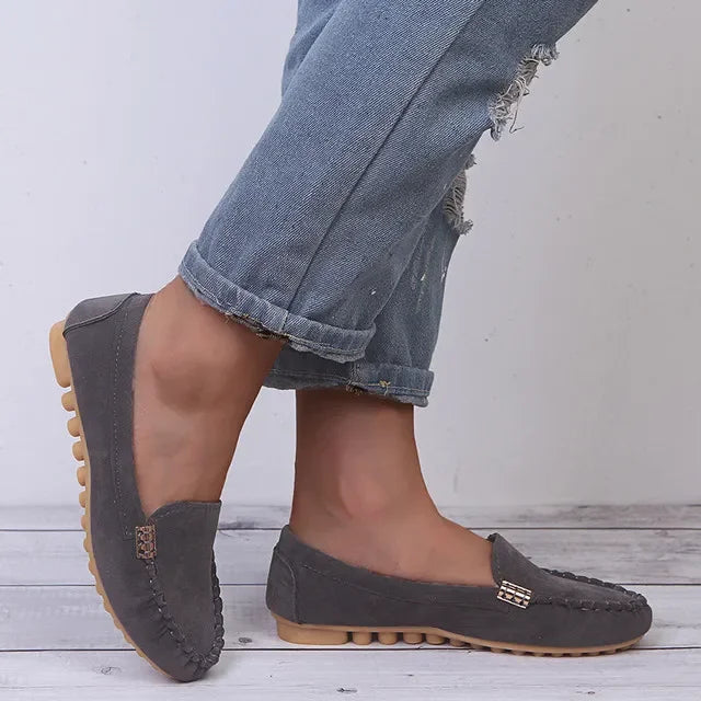 Women's Casual Spring and Autumn Flat Loafers Non-slip Soft Denim Flat Shoes