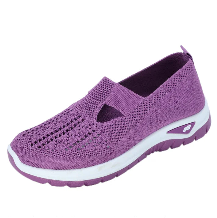 Women's Casual Solid Color Breathable Soft-Soled lightweight Walking Shoes,