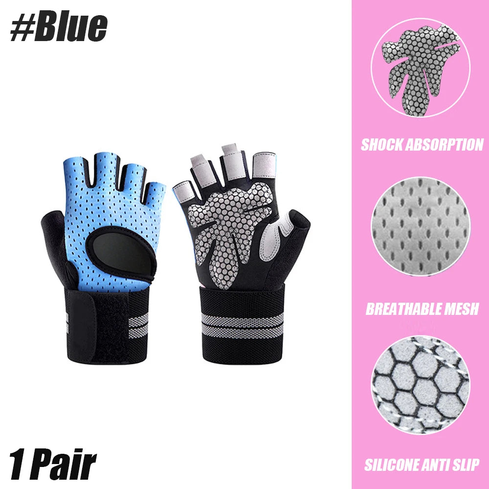 Weightlifting Gloves Men Barbell Gym Fitness with Wrist Support for Cossfit Training
