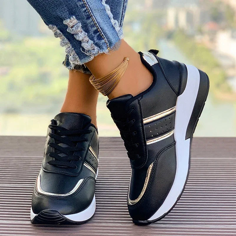 Women's White Wedge Sneakers Non Slip Comfortable Sports Sneakers for Women
