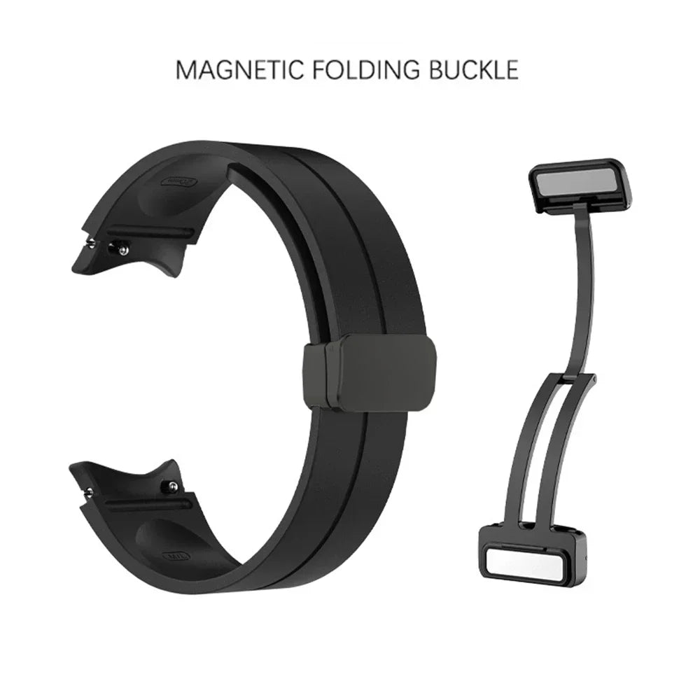 Silicone Magnetic Buckle Strap For Samsung Galaxy Watch 7 FE 5 Pro 40/44mm 45mm Band Watch 6 Classic 43 47mm Sport Watchband