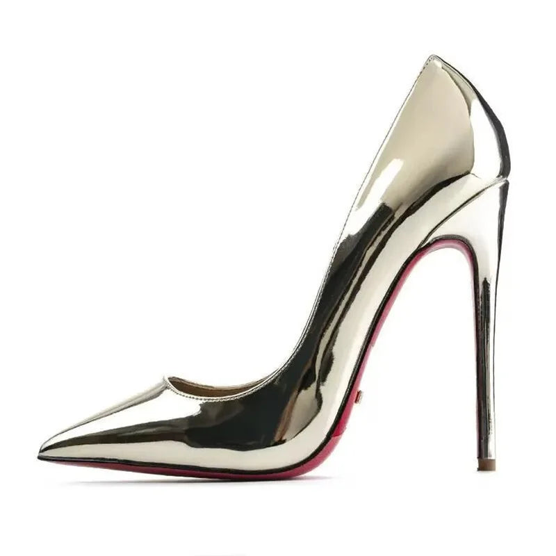 Plus Size High Heels Rubber Bottom Pointed Toe Spring Pumps