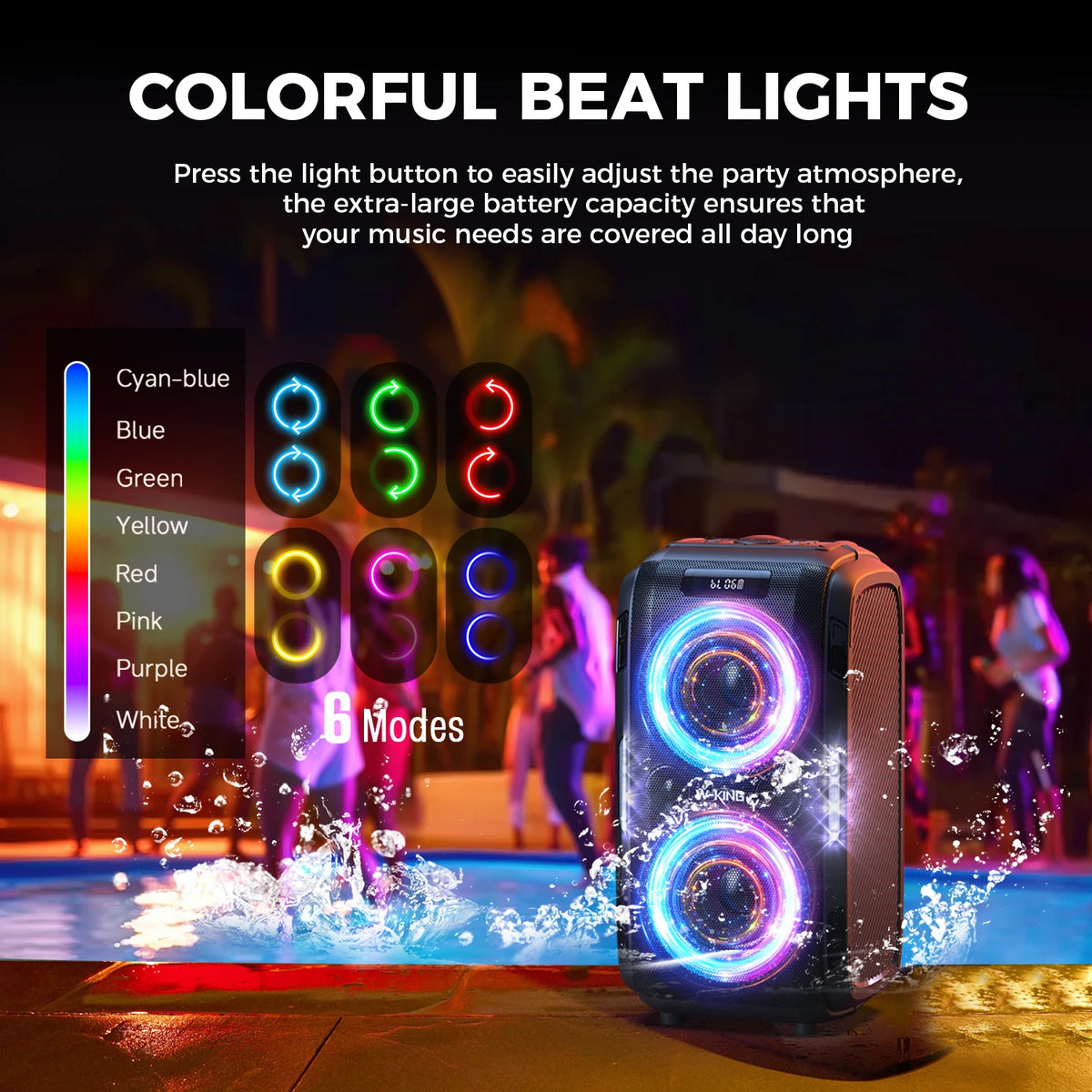 W-KING T9PRO 120W Large Bluetooth Speaker Loudest/Massive 120dB/12 Custom Bass, BT 5.3 Big Party Boombox Portable Speaker Wireless