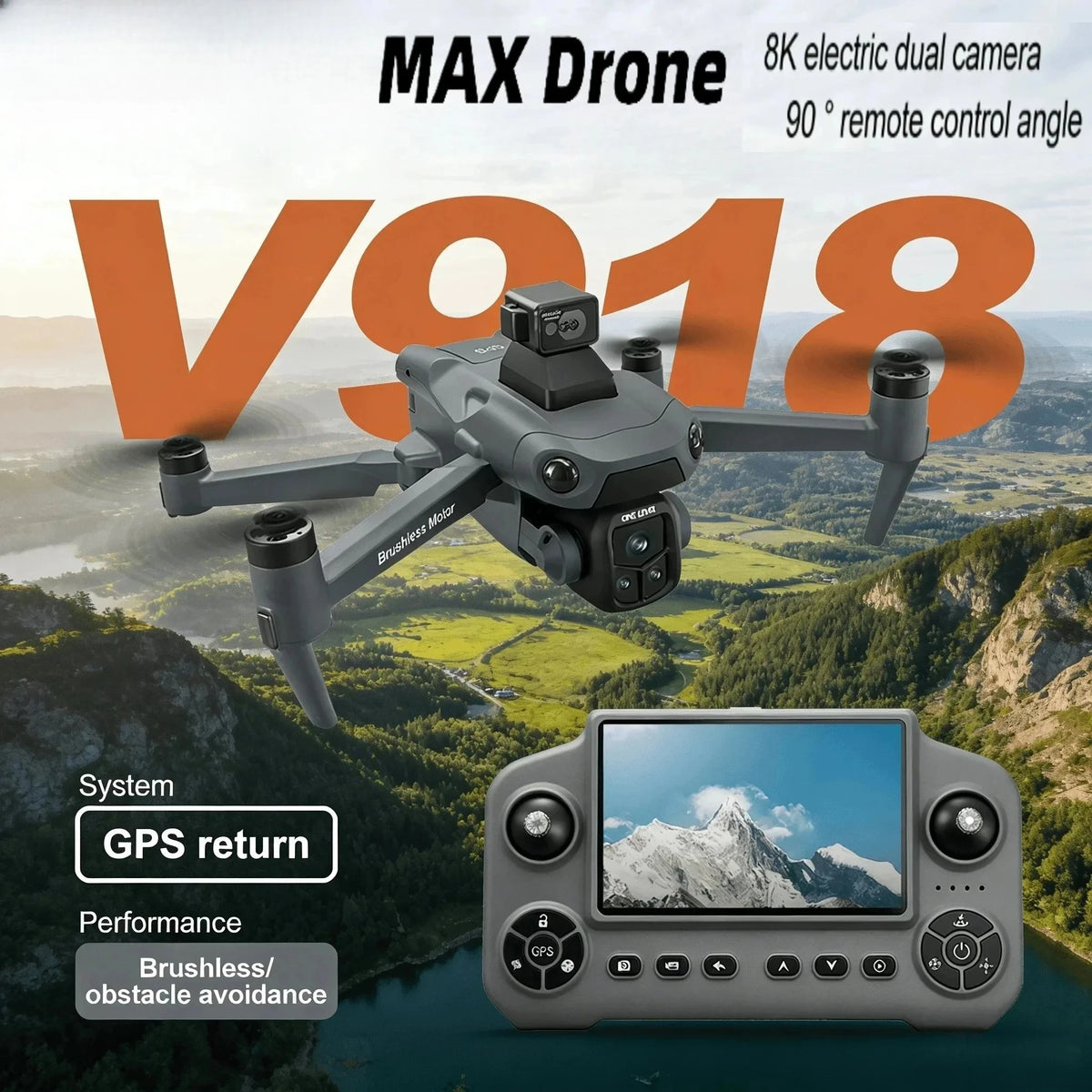 Original GPS Drone V918 Max 4K Professional HD Camera Photography Brushless Foldable Quadcopter Laser Obstacle Avoidance Dron