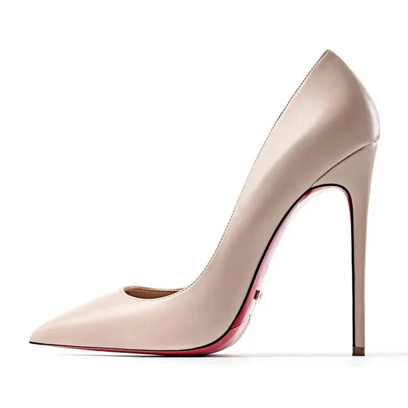 Plus Size High Heels Rubber Bottom Pointed Toe Spring Pumps