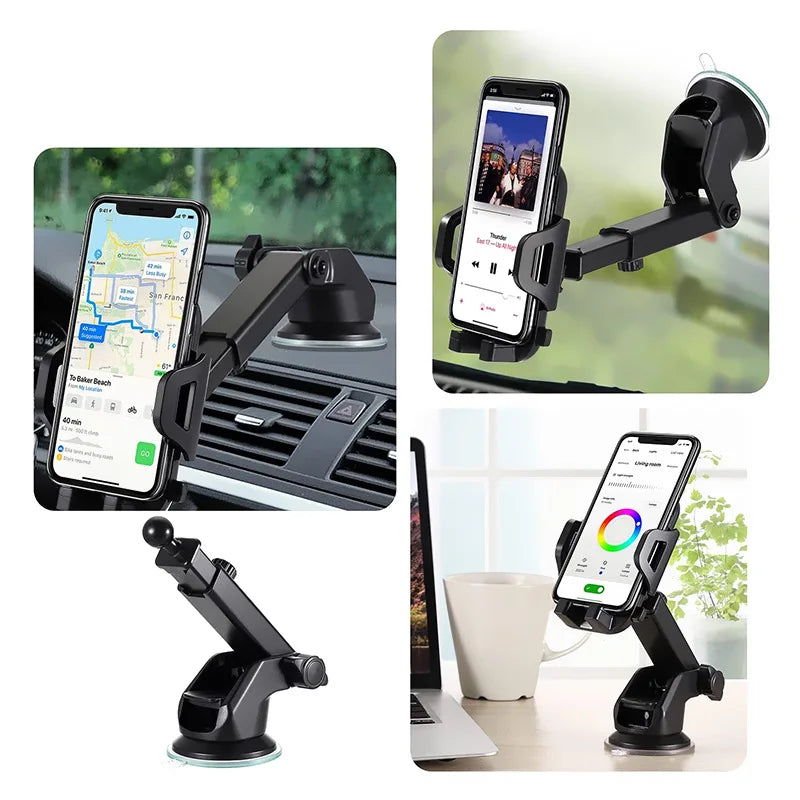 3-IN-1 Dashboard Windshield Air Vent Holder for Car, Automobile Cell Phone Accessories, Auto Cellphone Support Fit All IPhone