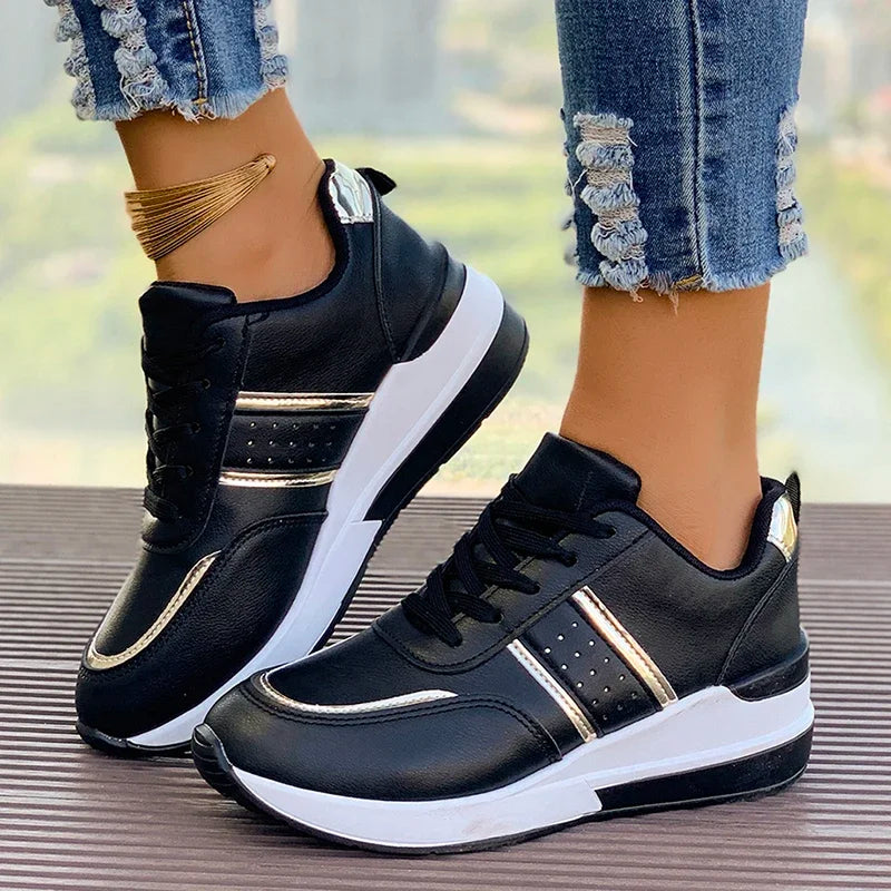Women's White Wedge Sneakers Non Slip Comfortable Sports Sneakers for Women