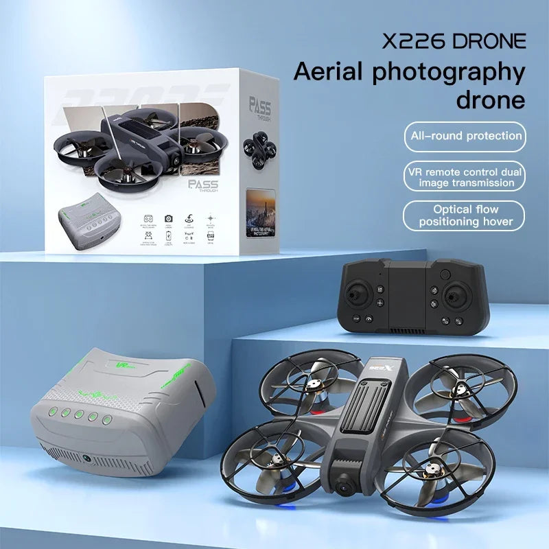 Drone X226/X226VR Drones 8K Profession HD Wide Angle Camera WiFi FPV RC Helicopter Large Screen Foldable Quadcopter