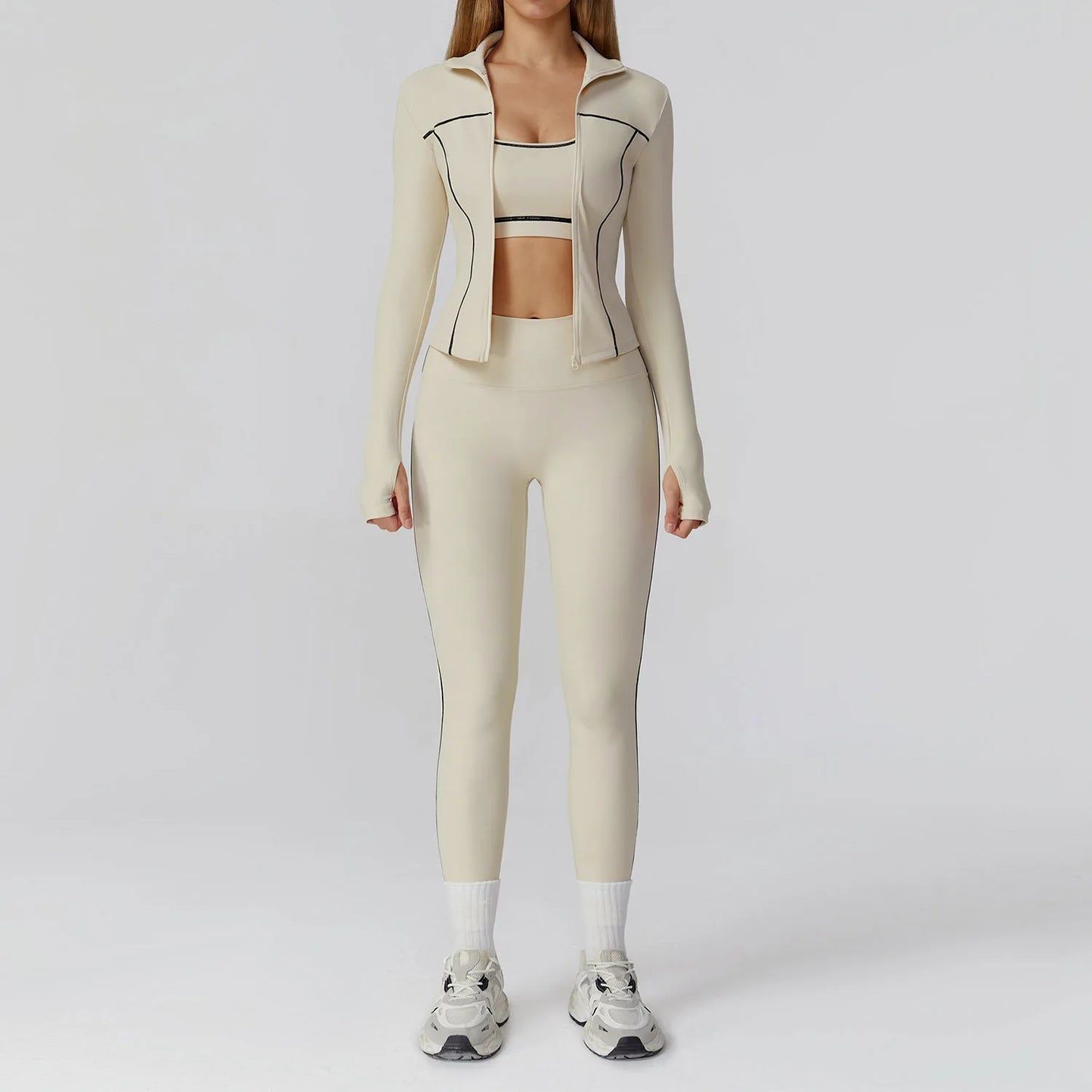 Women Clothes Sports Outfits Yoga Set 2/3PCS Fitness Tracksuit Gym Legging Workout Long Sleeved Female Bra Yoga Suit Sportswear