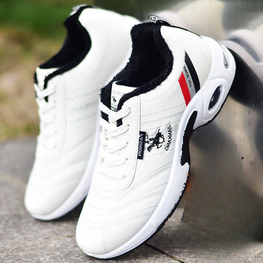 Men's Premium Leather Sneakers Versatile Casual Board Sneakers and Non-Slip Outdoor Athletic Footwear