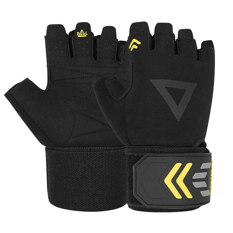 AOLIKES Workout Gloves for Men,Weight Lifting with Wrist Wrap Support,Full Palm Protection&Extra Grips for Weightlifting