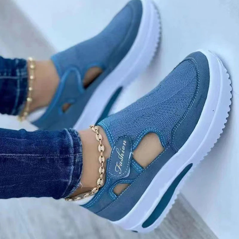 Women's Summer Platform Breathable Red Casual Sports Shoes