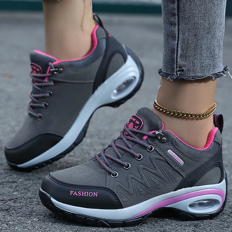 Women's Platform Fashion Sneakers – Casual Top Wedge Sneakers for Autumn