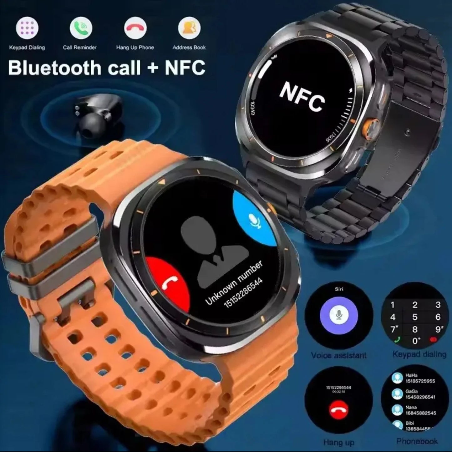 2025New Galaxy Watch 7 Ultra Smart Watch 32GB Memory GPS NFC Men Ms. 1.5"HD AMOLED Screen Fitness Tracker Health Smart Bracelet