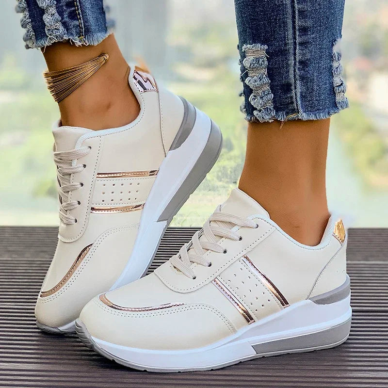 Women's White Wedge Sneakers Non Slip Comfortable Sports Sneakers for Women