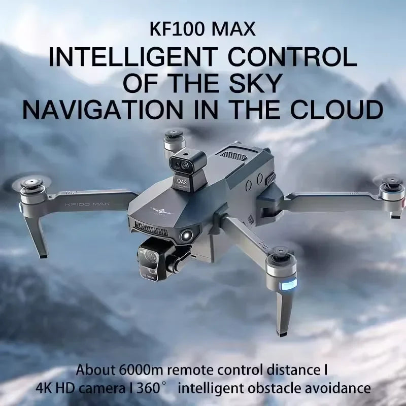 Teeggi KF100 MAX GPS RC with screen Drones With 4K HD Camera Profesional 3-Axis Gimbal obstacle avoidance 6KM Foldable RC Dron