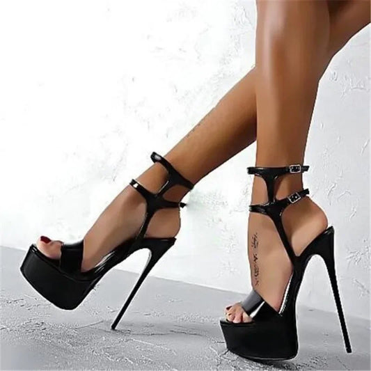 2023 New Summer Sexy Women High Heels Sandals 16cm Fashion Stripper Shoes Party Pumps Shoes Women Platform Sandals