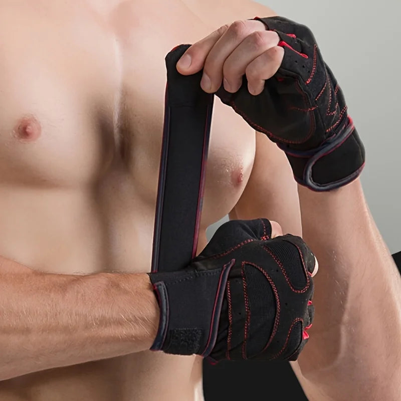 Men Fitness Weight Lifting Wristband Gloves Body Building Training Sports Exercise Cycling