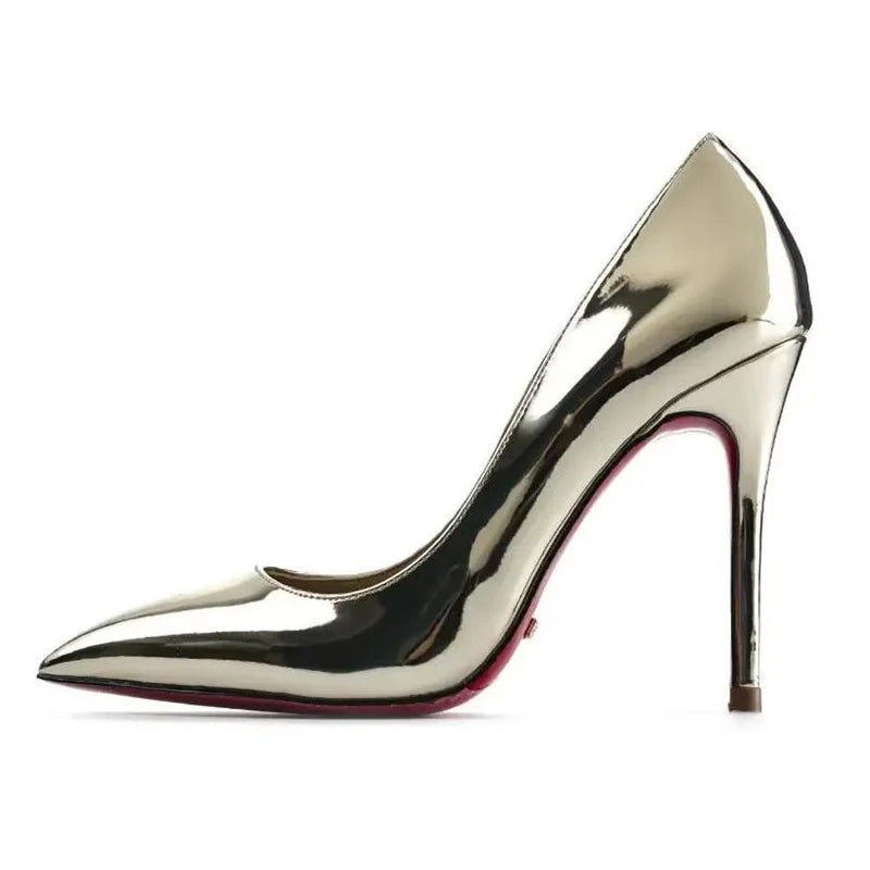 Plus Size High Heels Rubber Bottom Pointed Toe Spring Pumps