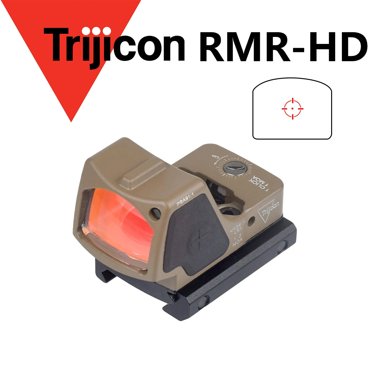 Tactical Metal Trijicon RMR HD Red Dot Sight Adjustable Collimator Pistol Reflex Glock For Hunting AR15 M4 Optics Scope