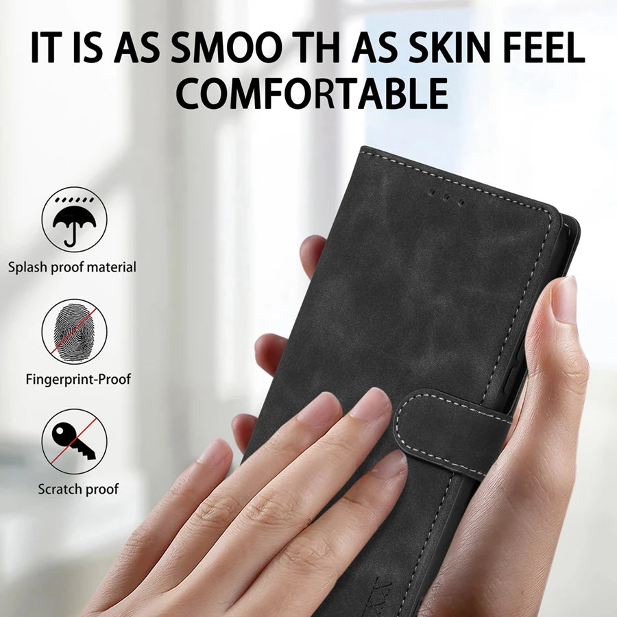 Wallet With Card Slot Bracket Magnetic Flip Leather Case For Samsung Galaxy S26 Ultra S26 Plus A37 A57 Anti-drop Cover