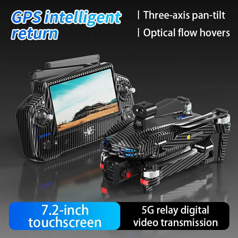 AE60 Drone GPS WIFI FPV 3-axis Gimbal 4K Dual Camera 360° Obstacle Avoidance Screen Control Quadcopter