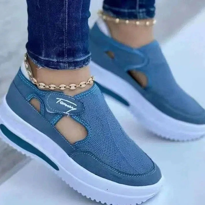Women's Summer Platform Breathable Red Casual Sports Shoes