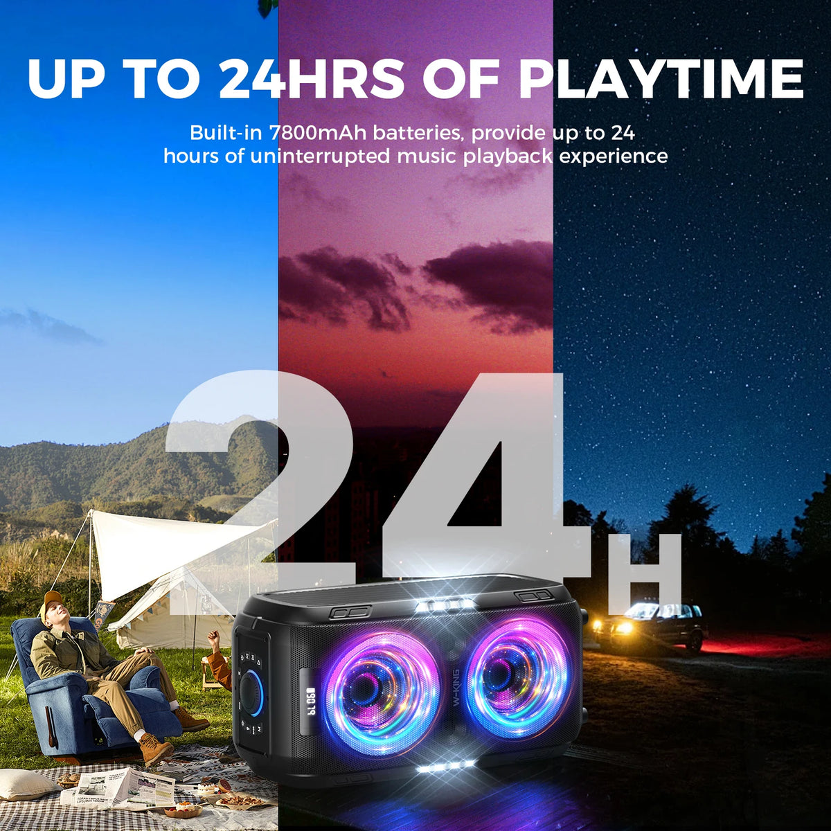 W-KING T9PRO 120W Large Bluetooth Speaker Loudest/Massive 120dB/12 Custom Bass, BT 5.3 Big Party Boombox Portable Speaker Wireless