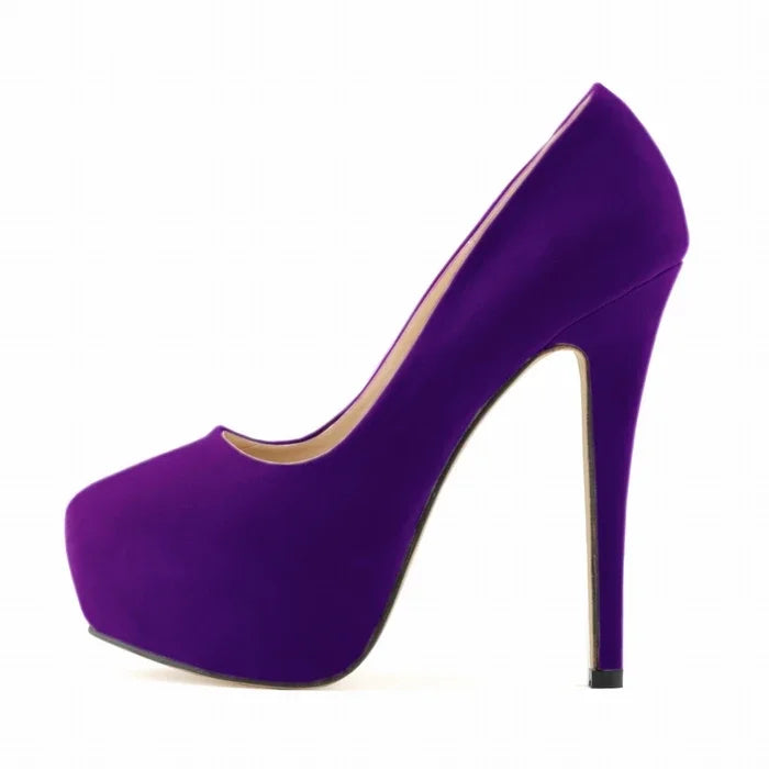 Women Pumps Stilettos Sexy Super High Heels Female Round Toes Platform Thin Heels Shoes