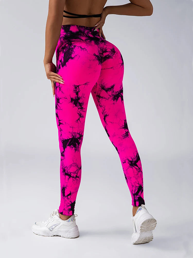 Women Tie Dye High Waist Leggings That Lifts Butt and Tummy Control