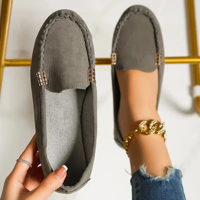 Women's Denim Flat Loafers: Comfortable Non-Slip Casual Shoes for Spring and Autumn.