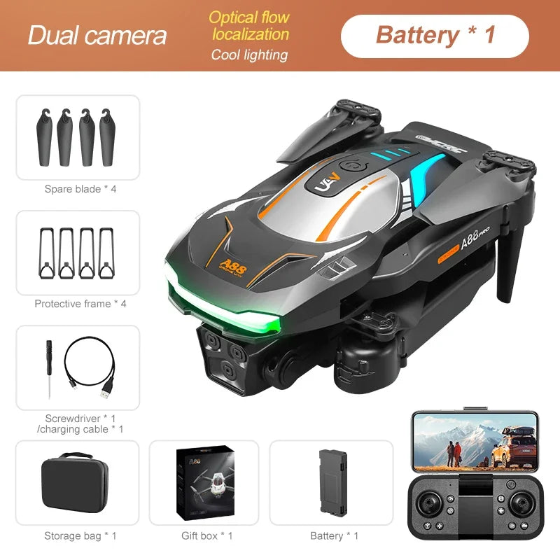 Drone Professional 4K Three Camera Folding Obstacle Avoidance Optical Flow Positioning Upgraded  New Toys for Boys