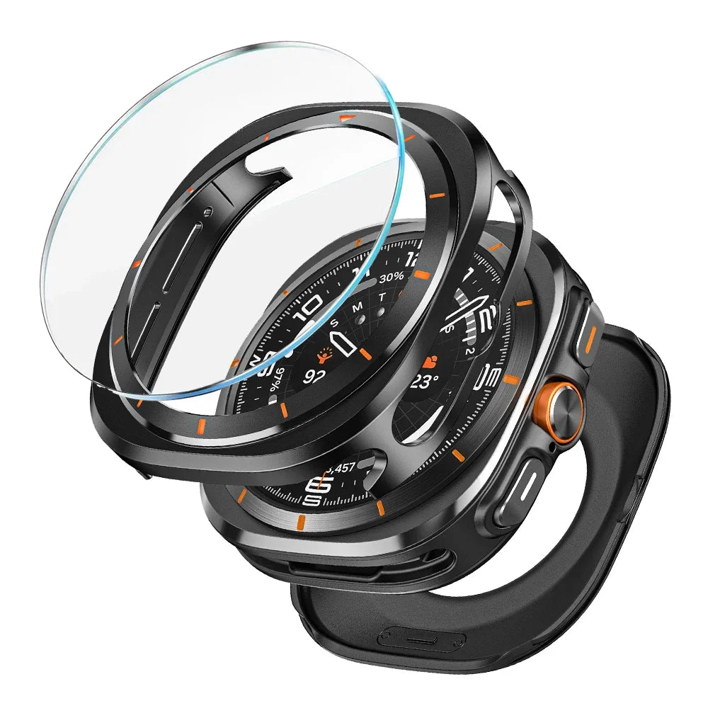 Aluminium Alloy Case+Protective HD Film for Samsung Galaxy Ultra Watch 47mm Metal Case Screen Protector Cover For GALAXY ULTRA 7
