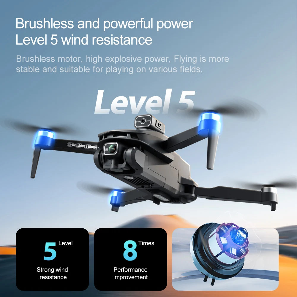 V168 Max Drone 8K Professional 5G GPS HD Dual Camera Photography 5KM Brushless Foldable Large Screen RC Quadcopter Toys