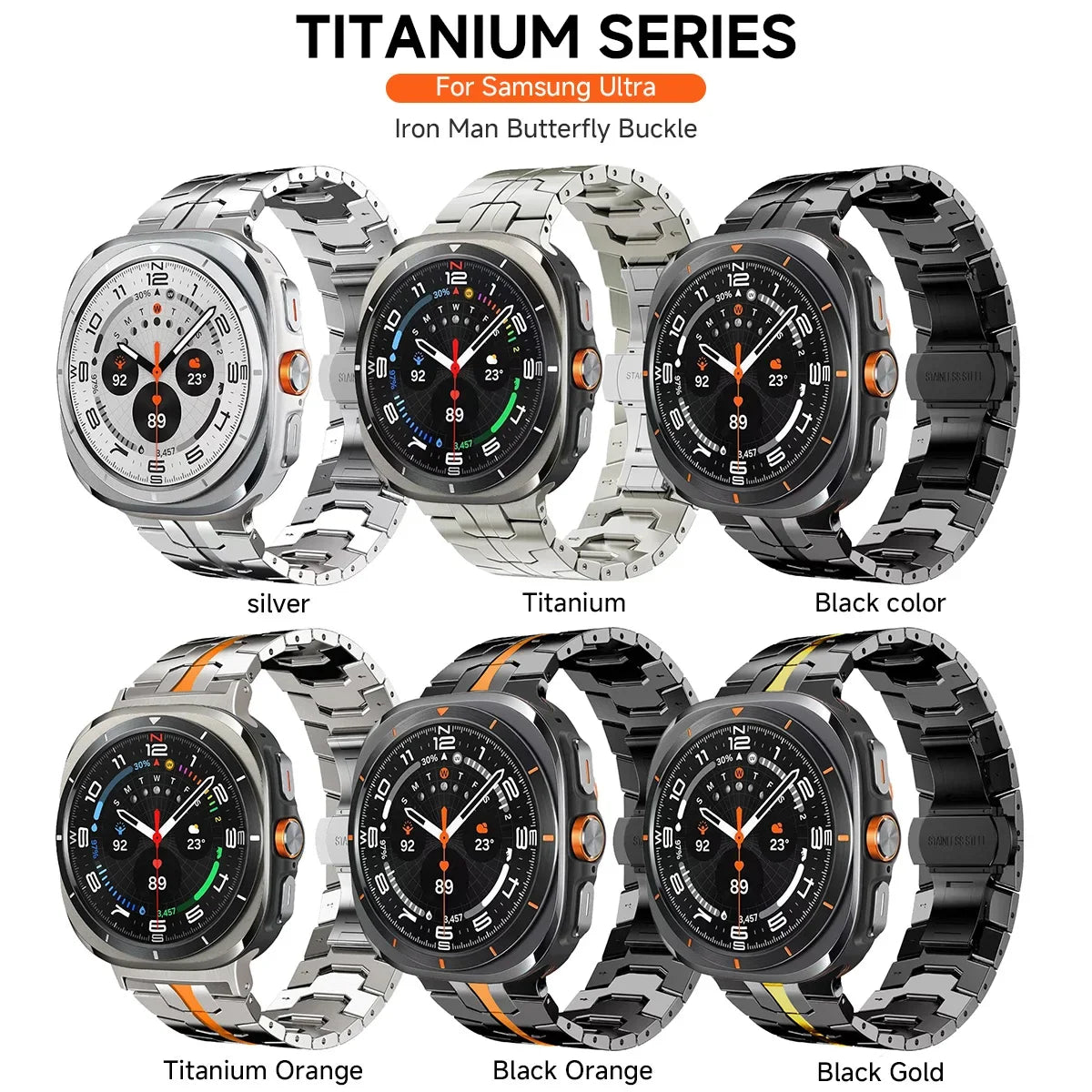Titanium Band for Samsung Galaxy Watch Ultra 47mm Men Bracelet Luxury Metal Strap for samsung 7 ultra Galaxy Ultra 47MM Correa