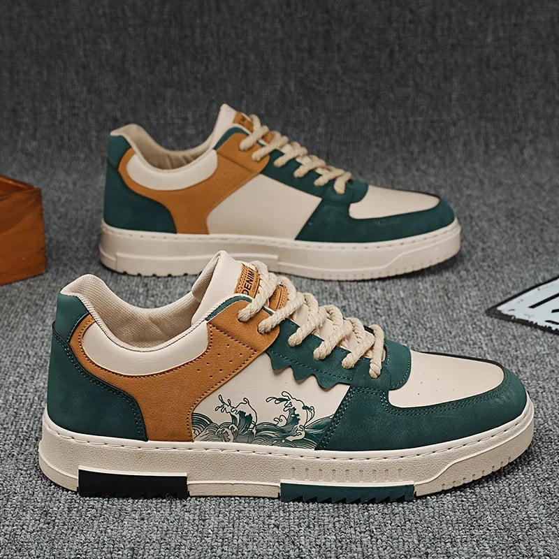 Men's Casual Leather Sneakers Waterproof Vulcanized Shoes Men Comforthable Spring Sneakers Men Casual Shoes Plus Size