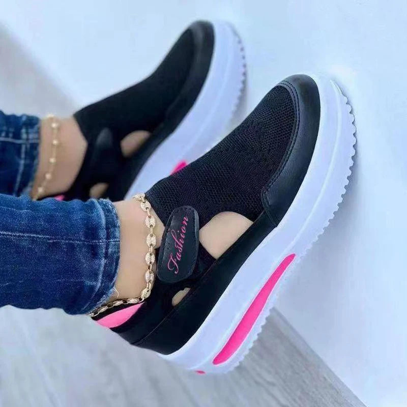 Women's Summer Platform Breathable Red Casual Sports Shoes