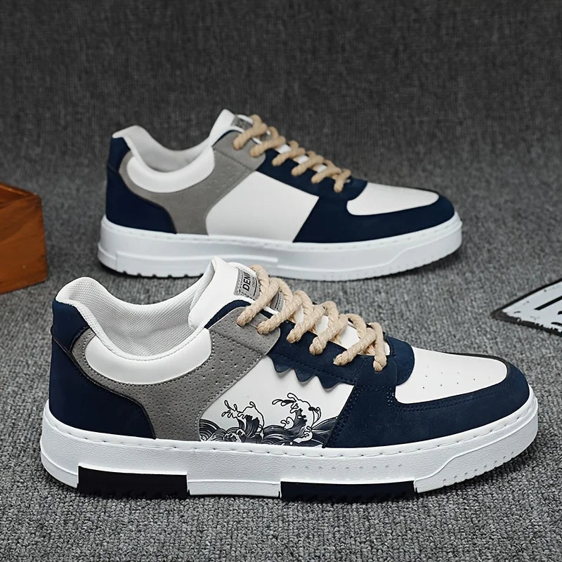 Men's Casual Leather Sneakers Waterproof Vulcanized Shoes Men Comforthable Spring Sneakers Men Casual Shoes Plus Size