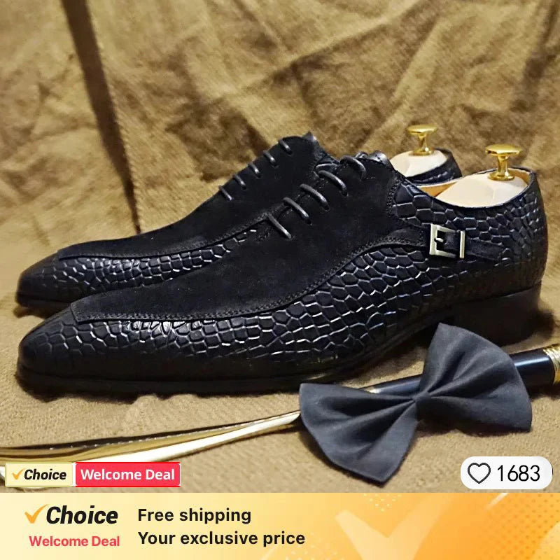 Italian Handmade Men's Oxford Shoes Real Calf Leather Black Brown Classic Brogue Business Wedding Dress Shoes For Men 2026 New