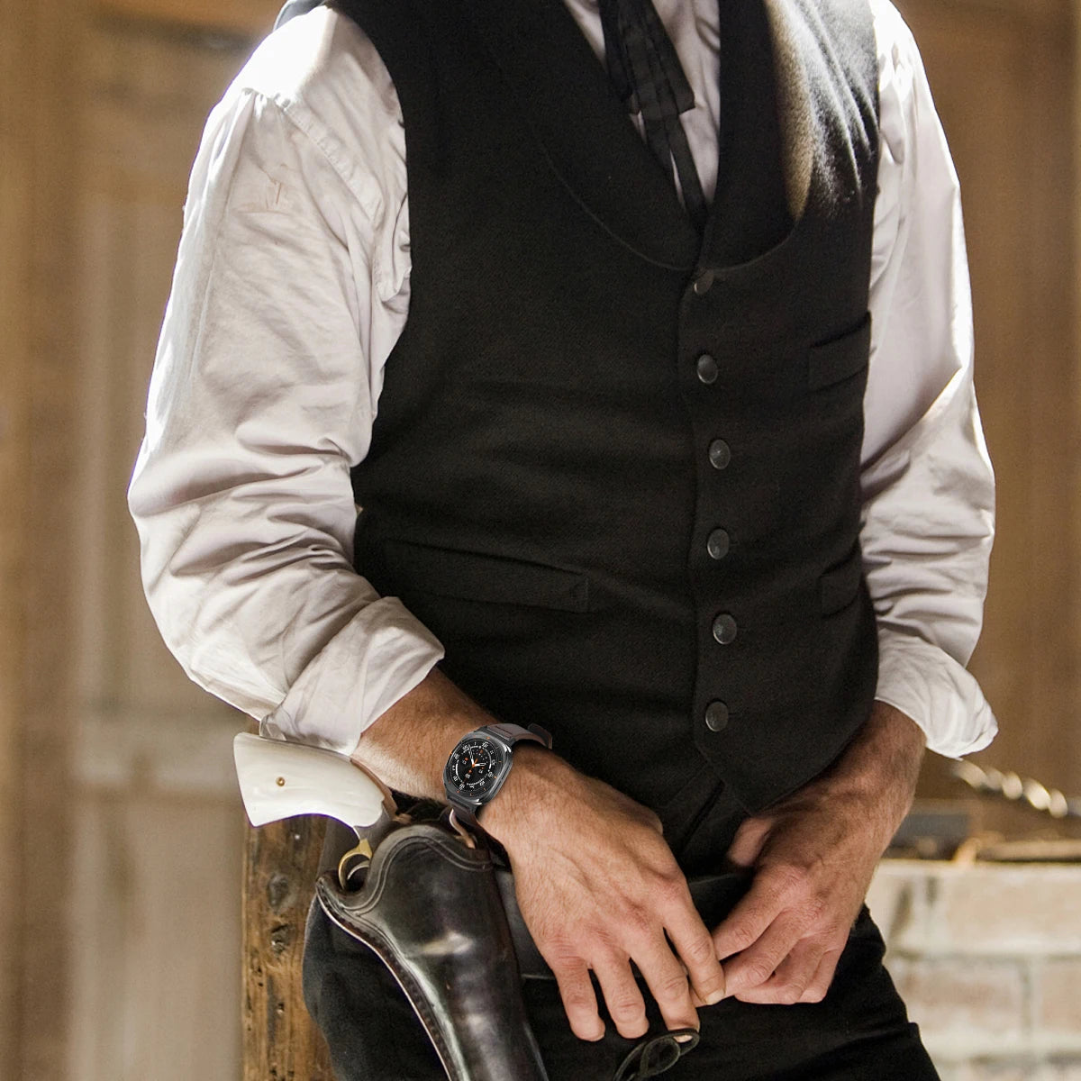 Leather Strap for Samsung Galaxy Watch 7 Ultra 47mm Business Band Bracelet for Galaxy Watch Ultra 47mm No Gaps Wristband Correa